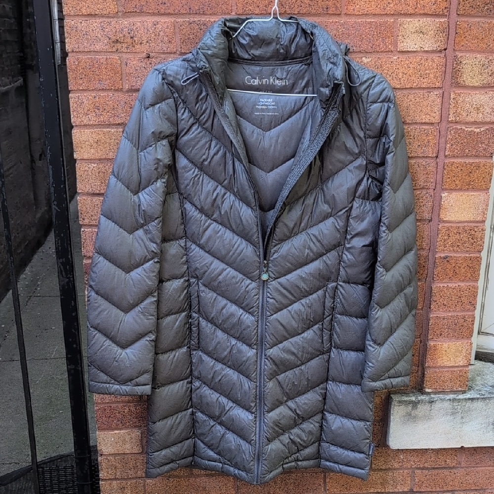 Calvin Klein Metallic Gray Quilted Jacket